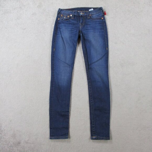 True Religion Denim - True Religion Jeans Womens 28 Blue Denim Super Skinny Dark Wash Stretch Pants